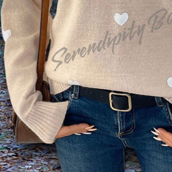 Boho Done Preppy Style Oversized Drop Shoulder Lace Accent Long Sleeve Sweater. - Picture 4 of 9